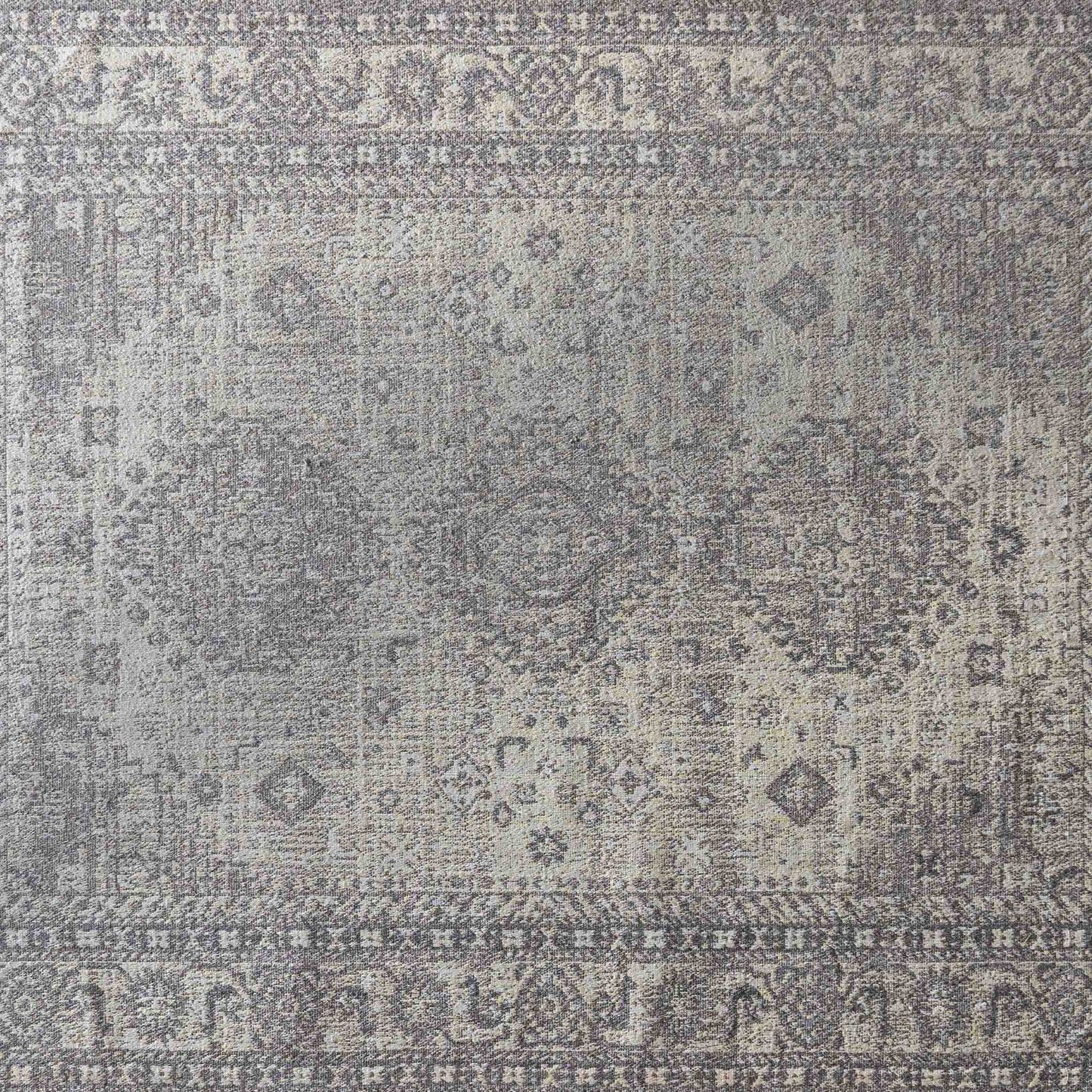 Cuba Grey Vintage Style Cotton Woven Rug