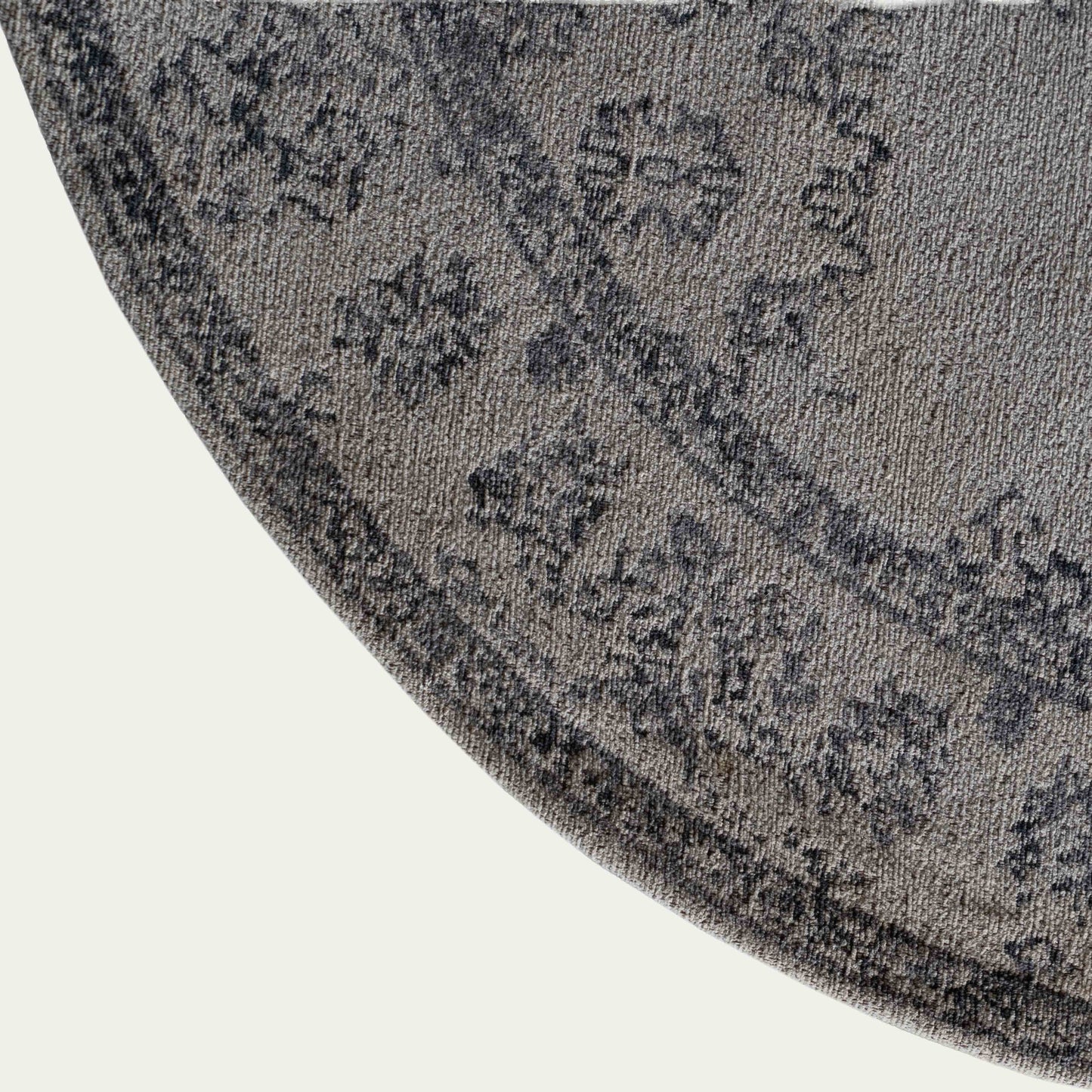 Poet Ivory Cotton Woven Round Rug